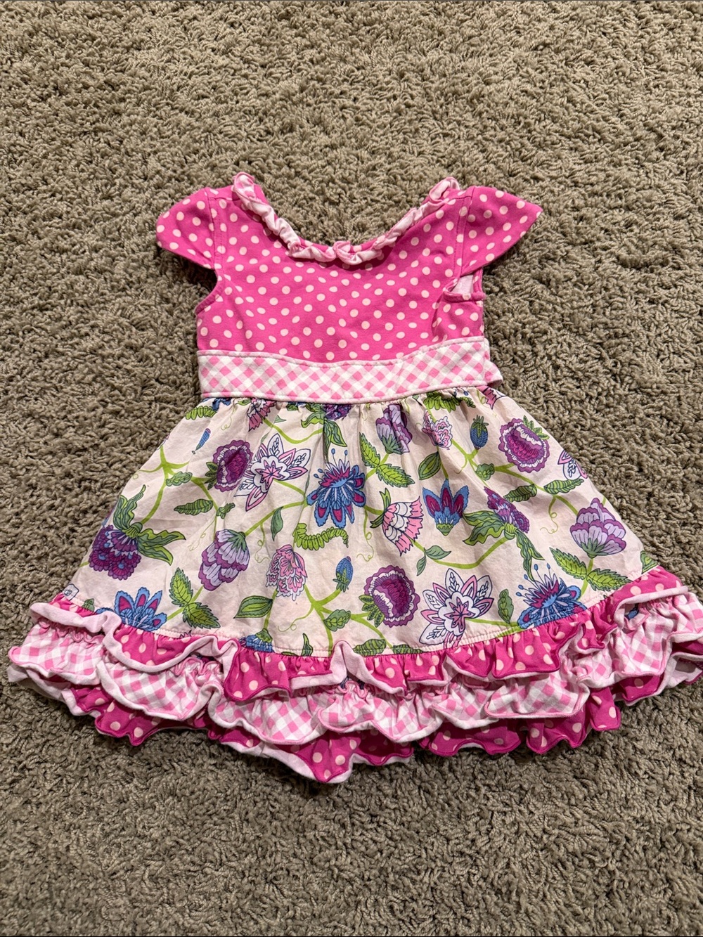 Matilda Jane Girls Pink Floral Ruffle Dress